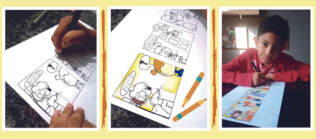 Pedro Ribas desenha tirinha de "O Diário de Mika"