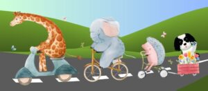 Mike passeia de bicicleta com sua turma