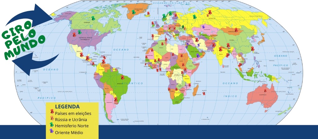 Giro pelo mundo em fevereiro de 2024