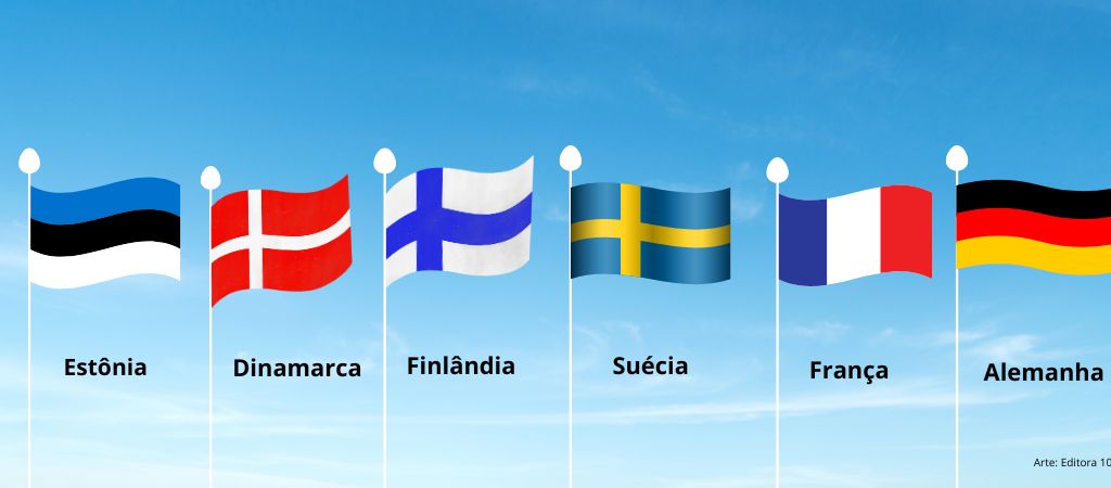 Algumas bandeiras da Otan