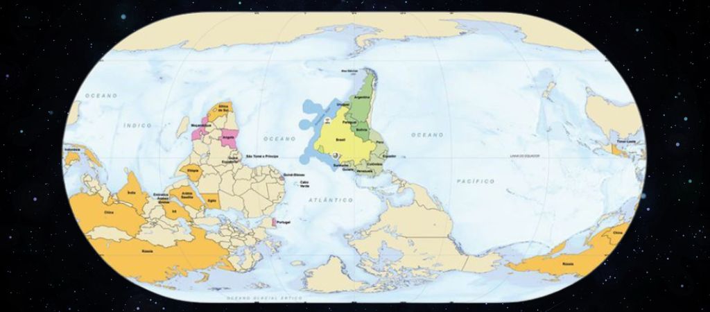 IBGE lança o mapa mundo invertido
