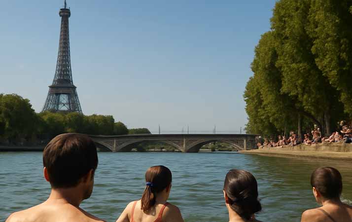 Parisienses mergulham no Rio Sena pela primeira vez em 100 anos