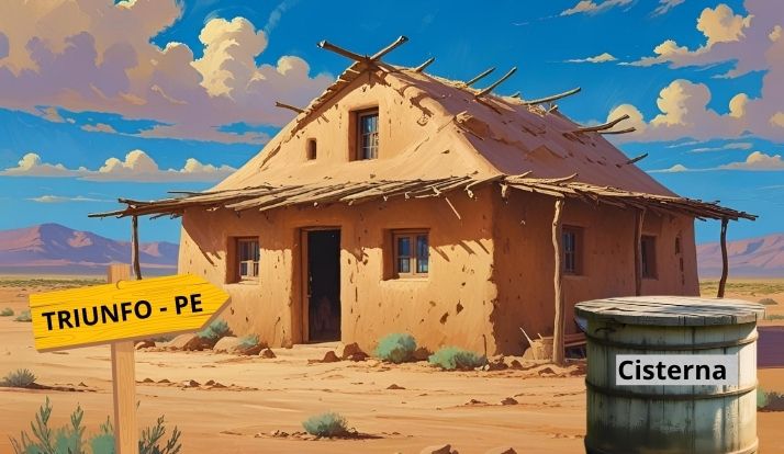 Casa de taipa e cisterna em Triunfo - PE